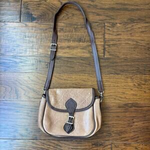 Brown Leather Saddle Crossbody Bag Neutral